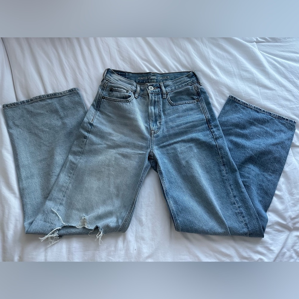 American Eagle Two-Toned Baggy Wide Leg Jeans